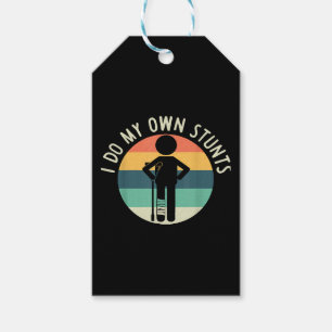 ik doe mijn eigen stunts cadeaulabel