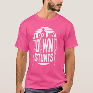 Ik doe mijn eigen stunts grappig blessure been t-shirt