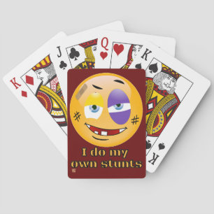 "IK DOE MIJN EIGEN STUNTS " grappig  Pokerkaarten