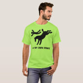 Ik doe mijn eigen Stunts™ Horse: humoristisch afbe T-shirt (Voorkant volledig)
