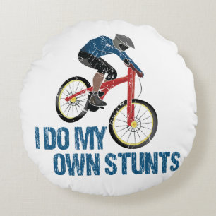 Ik doe mijn eigen Stunts Mountain Biker Vintage Rond Kussen