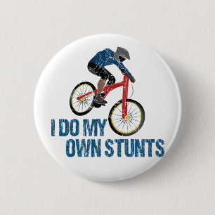 Ik doe mijn eigen Stunts Mountain Biker Vintage Ronde Button 5,7 Cm