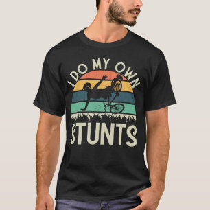 Ik doe mijn eigen stunts Retro Mountain Bike Crash T-shirt