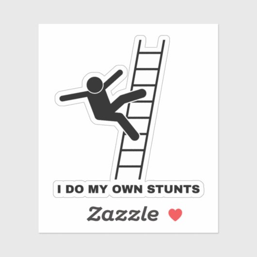 Ik doe mijn eigen stunts sticker (Vel)