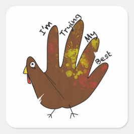 Ik doe m'n best vierkante sticker