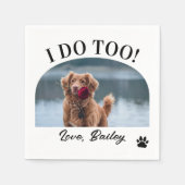 Ik doe ook hond foto & poot bruiloft servet (Voorkant)
