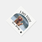 Ik doe ook hond foto & poot bruiloft servet (Hoek)