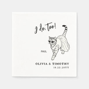 Ik Doe Ook Minimalistische Katten Huwelijksservett Servet