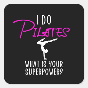 Ik doe piloten wat je supermacht is vierkante sticker