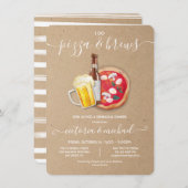 Ik doe Pizza & Brews Rehearsal Dinner Invitation Kaart (Voorkant / Achterkant)