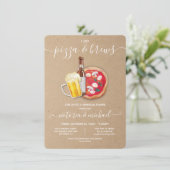 Ik doe Pizza & Brews Rehearsal Dinner Invitation Kaart (Staand voorkant)