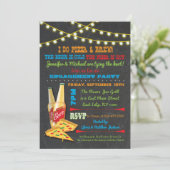 Ik doe Pizza en Brouwen Engagement Party uitnodigi Kaart (Staand voorkant)