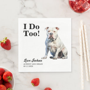 Ik Doe Te Amerikaanse Bulldog Trouwreceptie Servet
