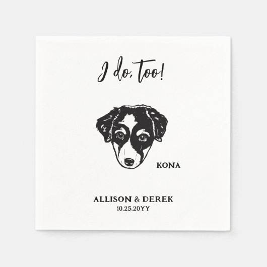 Ik doe te gepersonaliseerde tekening hond huisdier servet (Voorkant)