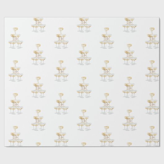 Ik doe Trouw Champagne Toren  Cadeaupapier (Vlak)