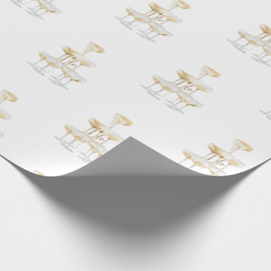 Ik doe Trouw Champagne Toren Cadeaupapier (Hoek)