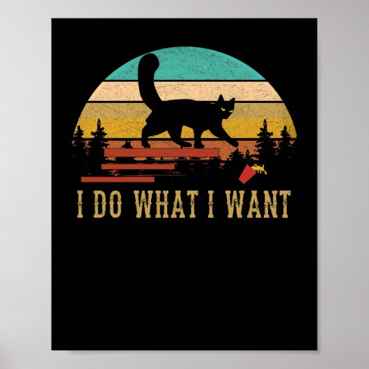 Ik doe wat ik wil Cat  Sunset Poster (Voorkant)