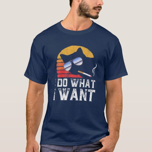 Ik doe wat ik wil dat Cool Funny Cat T-shirt (Voorkant)