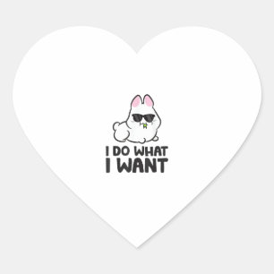Ik doe wat ik wil dat Cute Rabbit Bunny Hart Sticker
