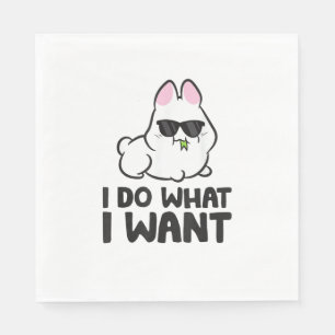 Ik doe wat ik wil dat Cute Rabbit Bunny Servet