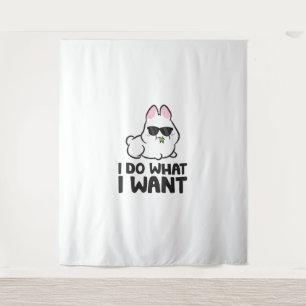 Ik doe wat ik wil dat Cute Rabbit Bunny Wandkleed