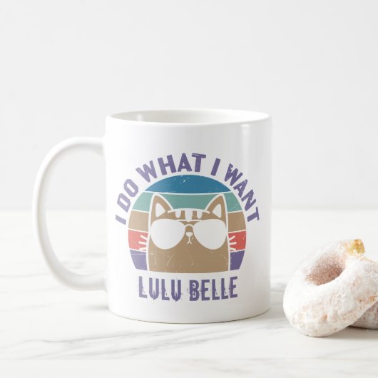 Ik doe wat ik wil dat de kattever gepersonaliseerd koffiemok (Met donut)