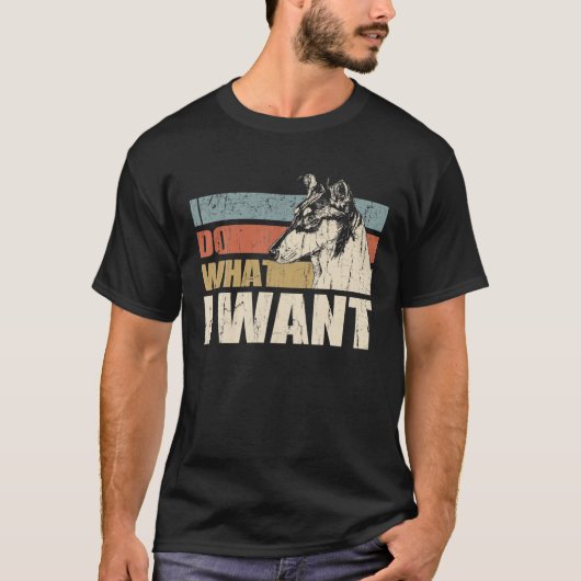 Ik doe wat ik wil dat grappige, gladde Collie  Ret T-shirt (Voorkant)
