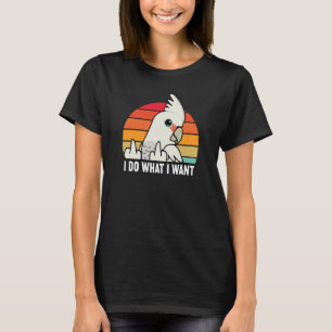 Ik doe wat ik wil dat ik parrot-katoenpookoek t-shirt
