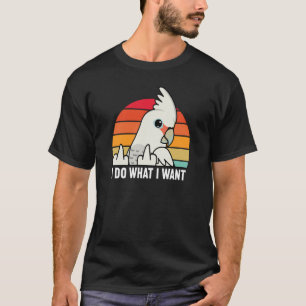 Ik doe wat ik wil dat ik parrot-katoenpookoek t-shirt