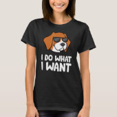Ik doe wat ik wil dat liefdesbeagle-honden t-shirt (Voorkant)