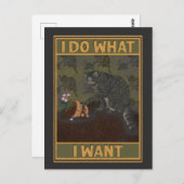Ik doe wat ik wil | Funny Cat Briefkaart (Voorkant / Achterkant)