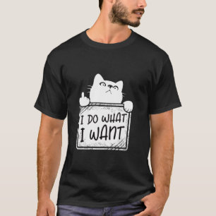 Ik doe wat ik wil grappige kattenliefhebbers katte t-shirt