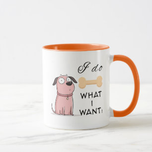 Ik Doe Wat Ik Wil Hond Mok – Illustratie van Cute