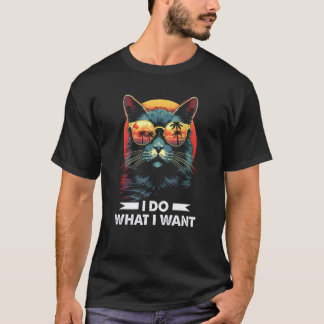 Ik Doe Wat Ik Wil Kat Met Zonnebril 90s Vintage S T-shirt