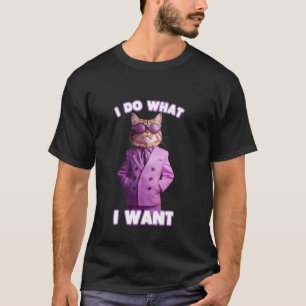 Ik Doe Wat Ik Wil Kat Pak Purper T-shirt
