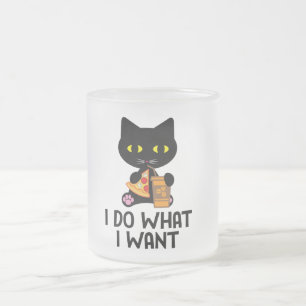 Ik doe wat ik wil Katten houden van design Matglas Koffiemok