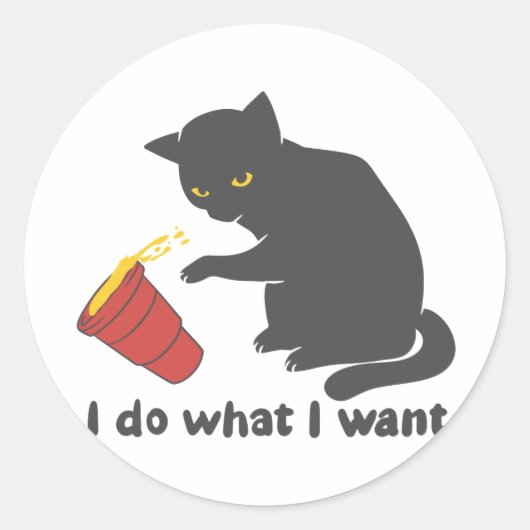 Ik doe wat ik wil - Kies achtergrondkleur Ronde Sticker (Voorkant)