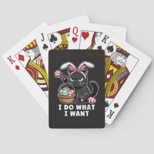 ik doe wat ik wil Pasen Kat Pokerkaarten