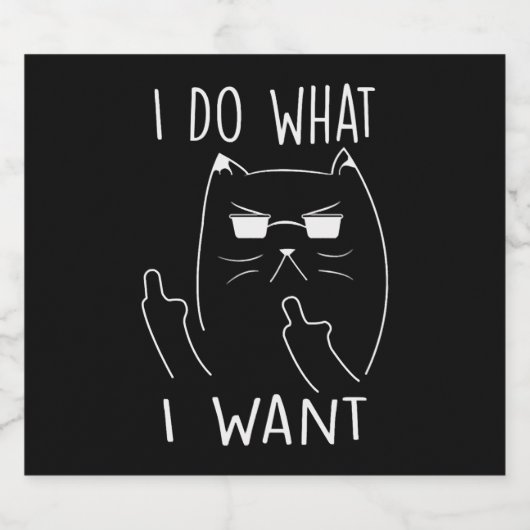 Ik doe wat ik wil sparkling wijnetiket (Enkel label)