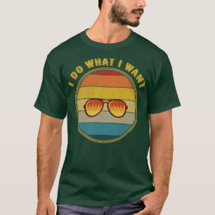 Ik doe wat ik wil vlammen zonnebril verontrust t-shirt