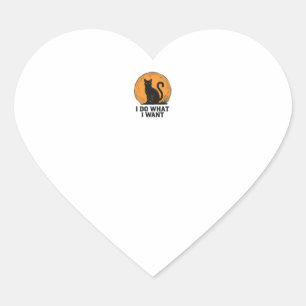 Ik Doe Wat Ik Wil Zwarte Kat Vintage Shirt Ontwerp Hart Sticker