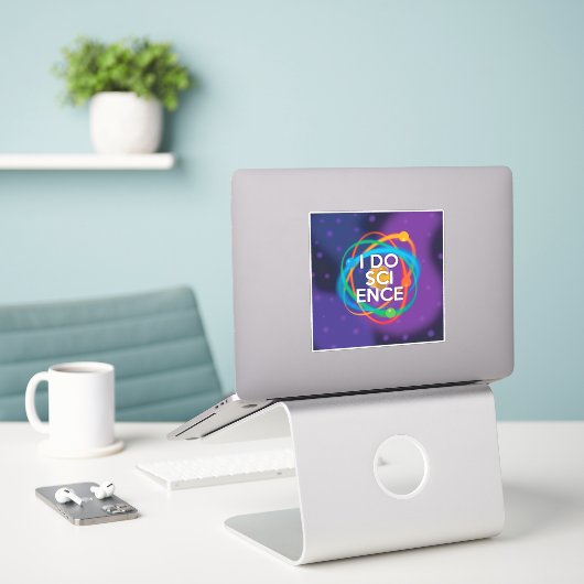 IK DOE WETENSCHAP STICKER (Laptop op bureau)