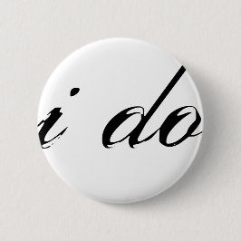 Ik doe zwart op wit ronde button 5,7 cm