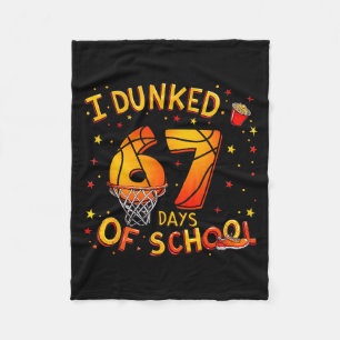Ik donk 67 dagen school basketbal jongens kids fleece deken