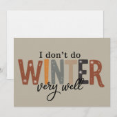 Ik doorsta de winter niet zo goed Gezellige tijd B Kaart (Voorkant / Achterkant)