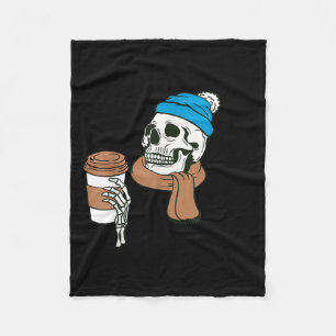 Ik doorsta winter niet goed Funny Coffee Skull Fleece Deken