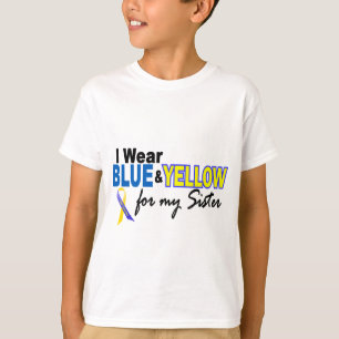 Ik Draag blauw en geel voor mijn zuster Down Syndr T-shirt