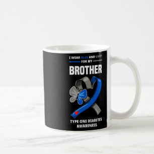 Ik Draag blauw en grijs voor mijn broer type 1 Dia Koffiemok