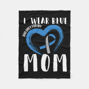 Ik Draag blauw en grijs voor mijn mama diabetes ty Fleece Deken
