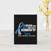 Ik draag blauw en grijs voor mijn zoon Diabetes Aw Kaart (Gele Bloem)